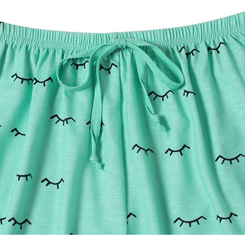 Zh Pantalones Cortos Con Estampado Manga Corta For Mujer, R