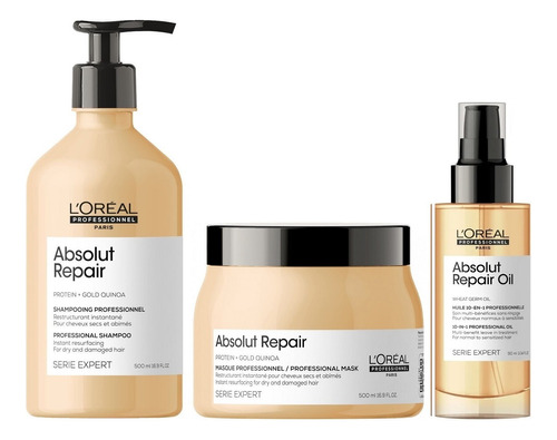 Shampoo 500ml Mascarilla 500ml Serum Loreal Absolut Repair