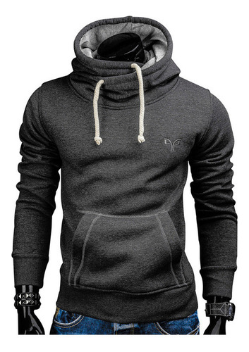 Sudadera Hoddie Moda Cuello Alto Cruzado Capucha Afelpada