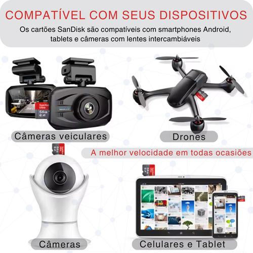 Cartão De Memória 64gb Classe 10 Para Celulares Câmeras
