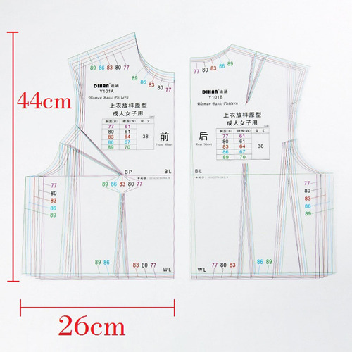 3 Uds 1:1 Regla De Diseño De Tela Conjunto De Ropa De Mujer