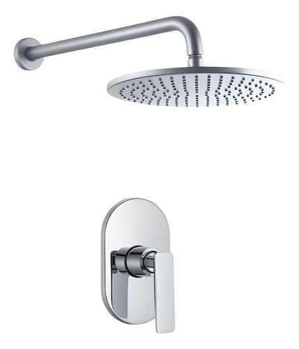 Regadera Redonda De 8 Cromada Con Cuello De Regadera De 40cm Incluye Maneral Acero Inoxisbale Maxims Fs040-s