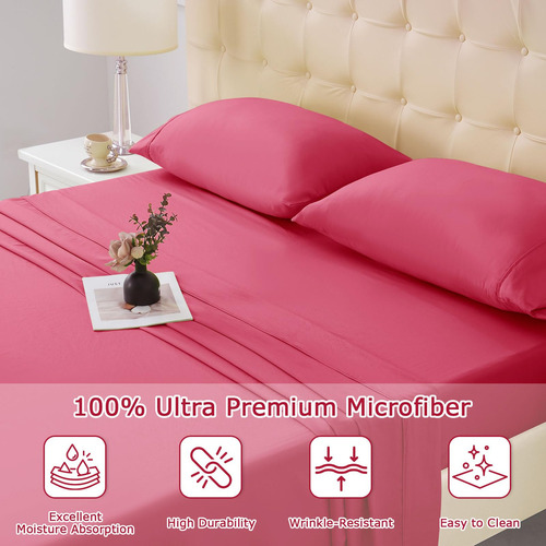 Juego De Sábanas Matrimoniales De Microfibra 4 Piezas