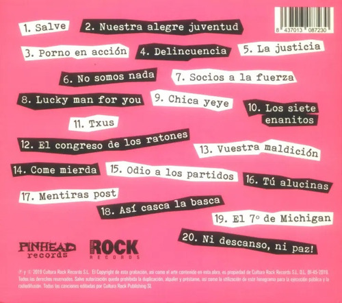 Imagen 4 de 4 de Disco Vinilo Lp La Polla Records - Ni Descanso Ni Paz