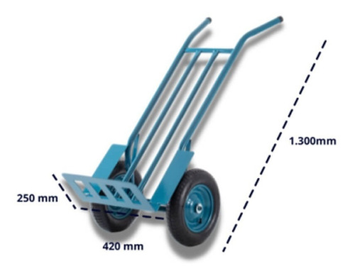 Coche de almacén - 300 kg - CAC2a - Canal de color azul