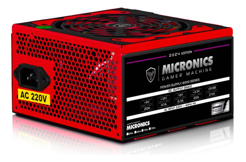 Fuente De Poder Gamer Atx 650w Real Ppfc Micronics P6500