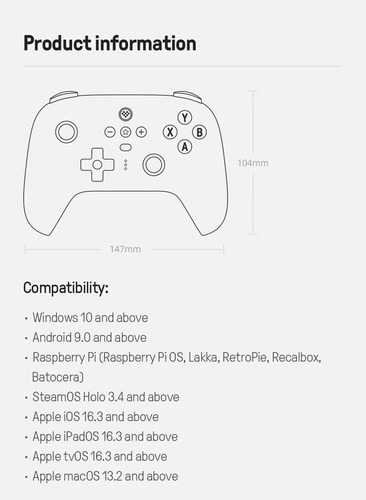 . 8bitdo Ultimate 2.4 G, Controlador De Juegos .