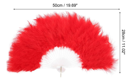 Mecanixity Feather Hand Fan Red Vintage Fan Fan Fan Fan Hand