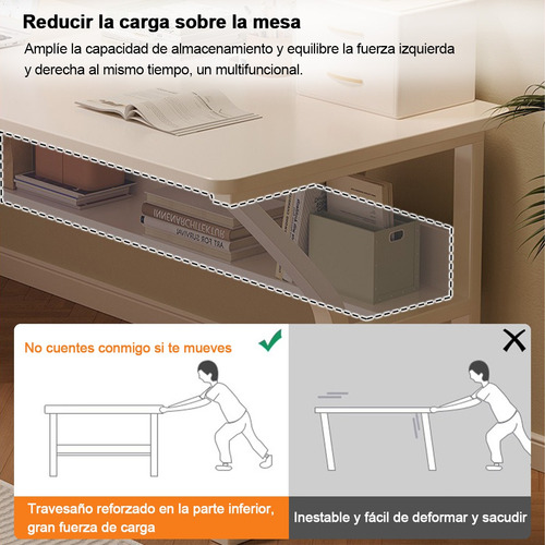 Escritorio De Estudio Y Ordenador De 100 Cm Con Estante Blanco