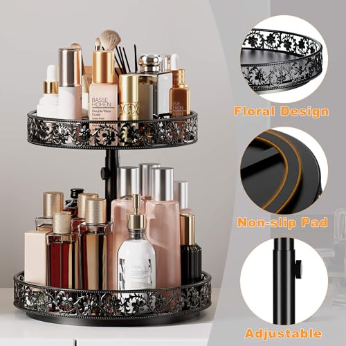 Organizador Giratorio De Dos Niveles Lazy Susan Ajustable En