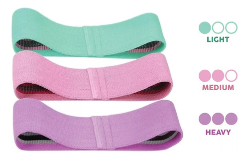 Kit Bandas Elásticas De Resistencia En Tela Ejercicio Fit
