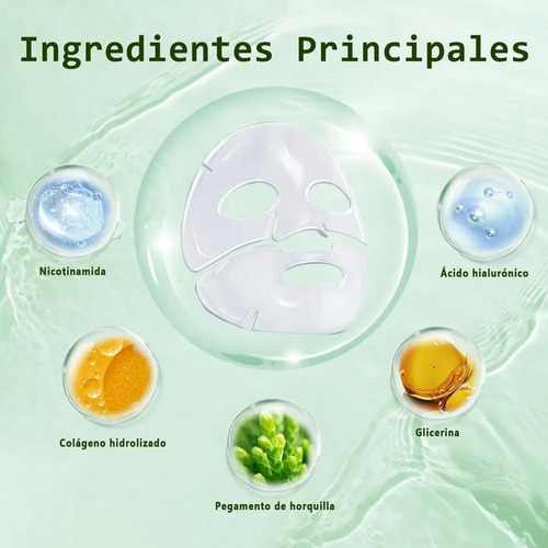 4 Piezas Mascarilla De Colageno, Bio Mascarilla Colageno