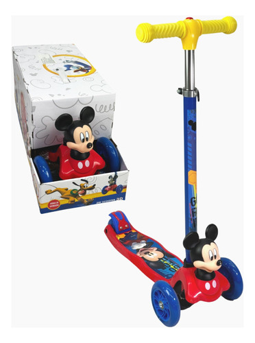 Scooter Para Niños Patinete Del Diablo Tres Llantas Mickey Color Azul Mickey Mouse