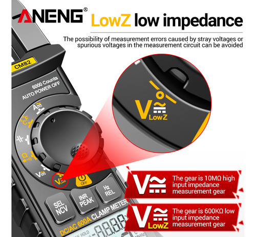 Pinza Amperimétrica Clamp Ncv Medidor Digital De Corriente C