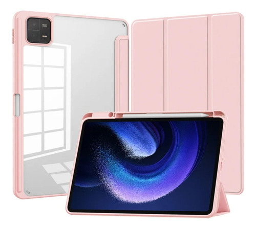 Capa Protetora Magnética Acrílico Para Mi Pad 6 E 6 Pro 11 Cor Rosê