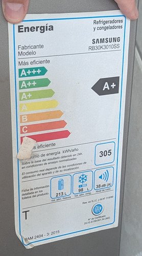 Heladera Samsung Rb30k3010ss Gris Oscuro