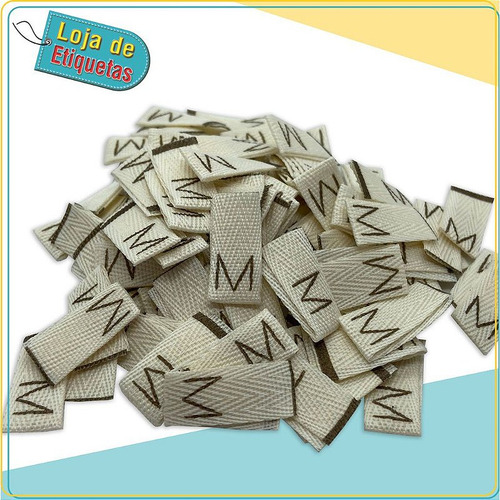 Imagem 2 de 2 de Etiqueta De Sarja Estampada De Manequim - Marrom (100 Un)