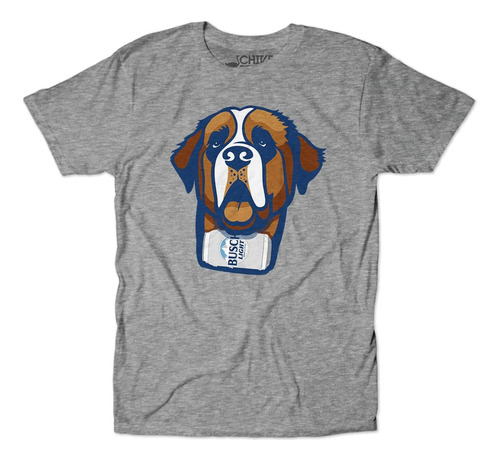 Thechive Busch St. Bernard Dog Beer Playera Gris
