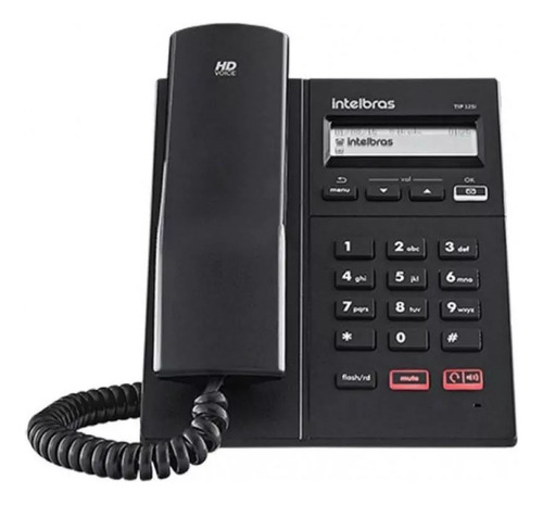 Telefone Com Fio Intelbras Ip Tip 125i Preto - Reembalado