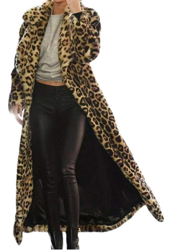 Abrigo Invierno Para Mujer Estampado Leopardo Gran