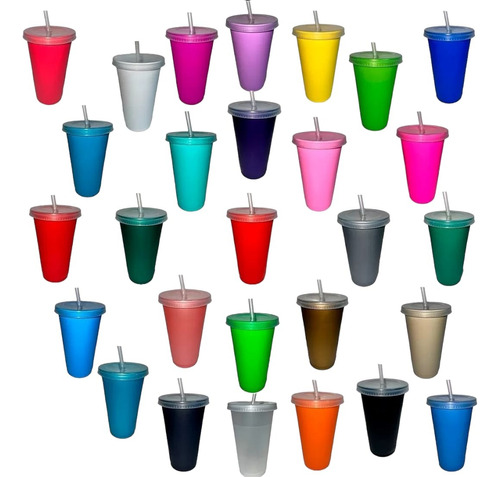 Vaso Bachelor 100 Pza Cilindro Popote Fiesta 16oz 