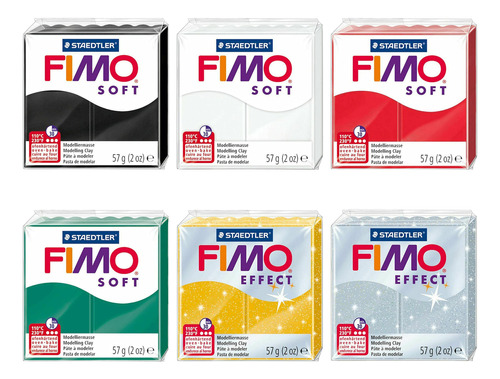 Fimo Arcilla Polimerica Suave Efecto 2.01 Oz 6 Color Tono