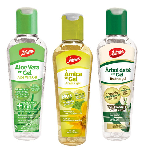 Jaloma, Set De Geles Corporales, Hidratantes, 3 Pack 120 Ml