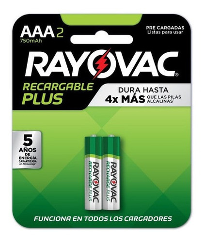 Pack X24 Pilas Aaa Rayovac Recargable Plus Blister X2 Unidad