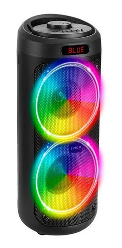 Imagen 5 de 7 de Parlante Spica Sp-x84 Bluetooth Portatil Led Rgb Inalambrico Negro