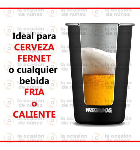 Imagen 3 de 7 de Vaso Waterdog 500ml Acero Inoxidable Jarro Jarra