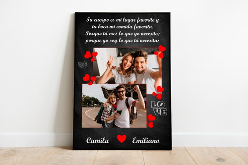 Kit Imprimible X5 Láminas San Valentín Enamorados Con Fotos
