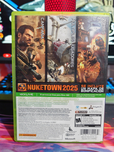 Call Of Duty Black Ops 2 Xbox 360 Totalmente Español (Reacondicionado)