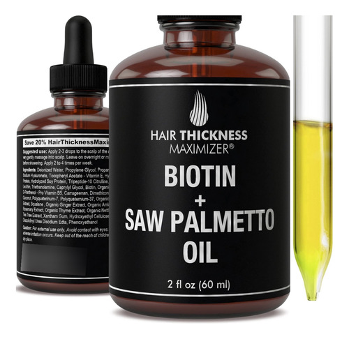 Biotin + Saw Palmetto Oil - Suero Para El Crecimiento Del C.