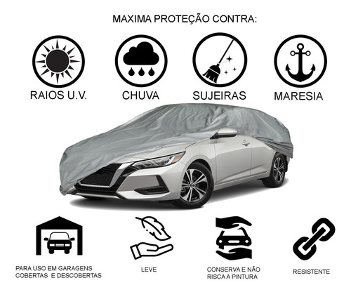 Capa Cobrir Carro Hatch Gofrada 100% Forrada P Carrhel Impermeável Sol Chuva
