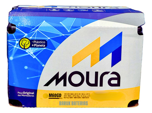 Bateria Moura 60 Amperes Gm - Omega / Suprema 2.0/2.2 (1992 A 2002) / Tigra (1998 A 1999) M60gd