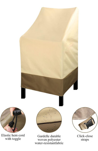 Fundas Para Sillas De Patio Con Respaldo Alto, Impermeables,