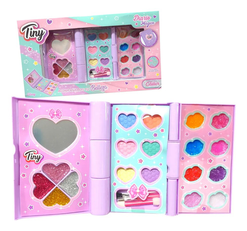 Kit De Maquillaje Infantil Sebigus Tiny Diario Glitter