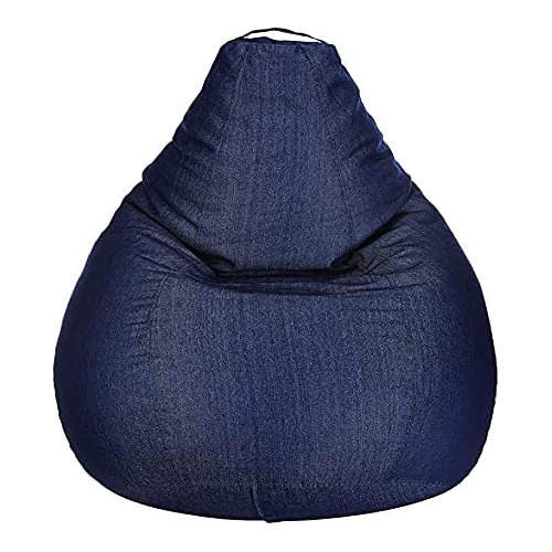 Funda De Sillón Puff De Mezclilla Azul Xxl (42 X 24 Pu...