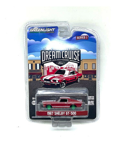 Miniatura Ford Shelby Gt-500 1967 1:64 Greenlight Chase Color Rojo