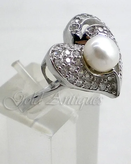 Anillo De Plata 925-oro Perla Natural Y Zafiros Bla