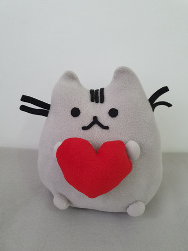 Muñeco Pusheen The Cat Love Amor Corazón. Artesanal Grande