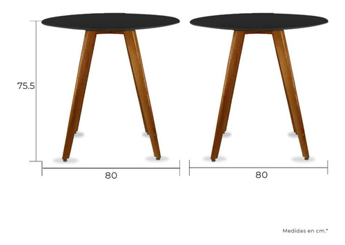 Mesa De Centro Mundo In Frankfurt 80cm Comedor Restaurante Color Negro