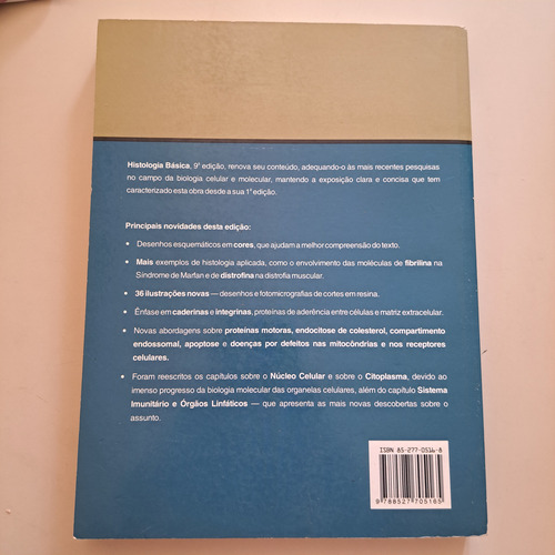 Livro Histológica Básica Junqueira&carneiro/9 Edição/guanabara (Usado)