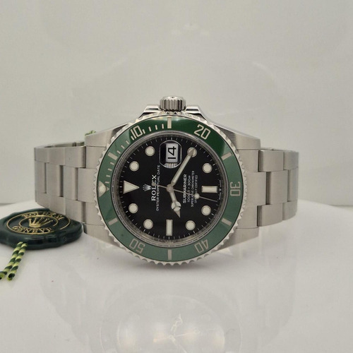 Rolex Submariner Date Starbucks 41mm Automático Completo Prateado Verde Preto (Usado)