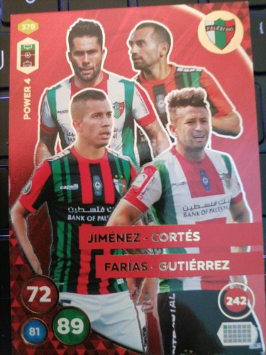 Carta Adrenalyn Fútbol Chileno 2019 - Power 4 Palestino