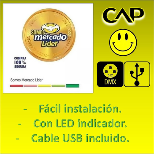 Interface Usb Dmx 512 Canales 1 Univ Dj Luces Amarillo C A P