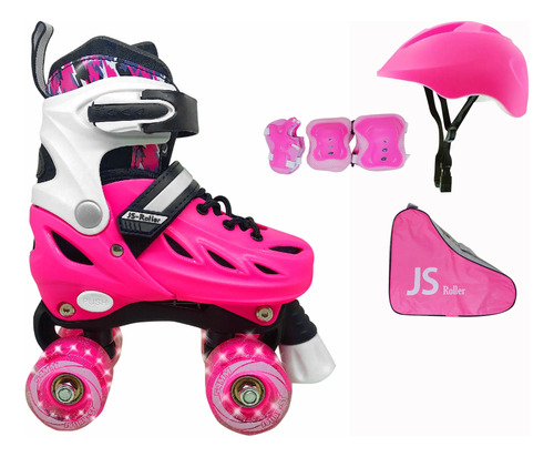 Patines Roller Niñas Con Luz Led+protecciones+envió+regalo