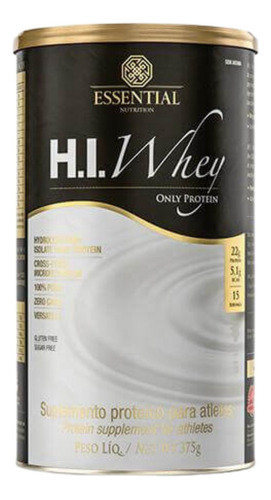 Essential Nutrition H.I. Whey Proteínas H.I. Whey Pó - Lata - Sem sabor - Unidade - 1 - 1 - 375 g