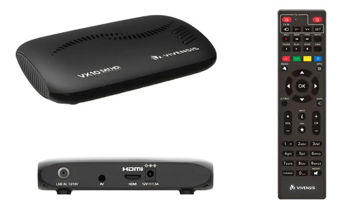 Kit Completo Antena 60 Cm + Receptor Vivensis Vx10 + Cabo Preto