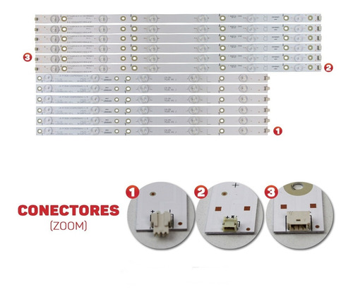 Kit Barra De Led Compatível Modelo Le50d1452 50d1452